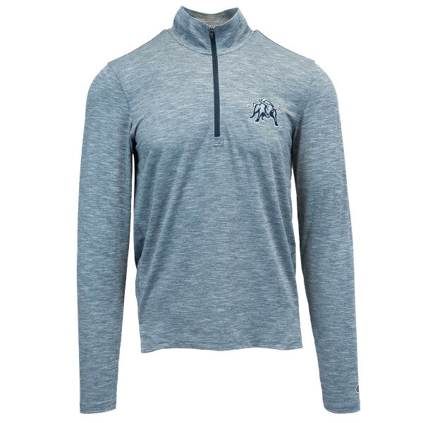 Aggie Bull, Gray, Heathered, 1/4-Zip, Sweatshirt